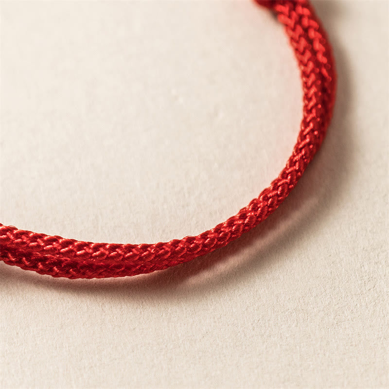 Pulsera de cuerda roja con piedras de Buda en plata de ley 925 y el Año del Dragón: Suerte y Fuerza