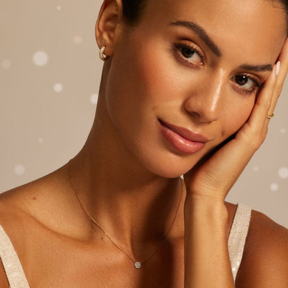 Gold Diamond Style Chunky Cluster Hoop Earrings