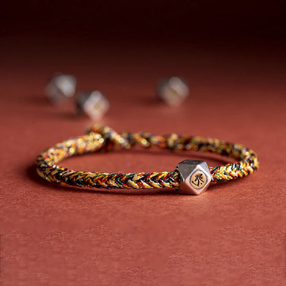 Pulsera trenzada con piedras de Buda en plata de ley 925, hecha a mano, con el zodíaco chino y la protección de la suerte.
