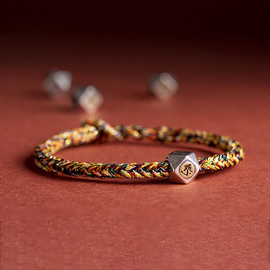 Pulsera trenzada con piedras de Buda en plata de ley 925, hecha a mano, con el zodíaco chino y la protección de la suerte.