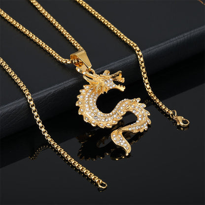 Buddha Steine ​​Chinesische Sternzeichen Drache Zirkon Schutz Halskette Anhänger