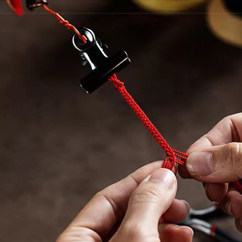 Pulsera trenzada de PiXiu Cinabrio para la Riqueza y la Suerte, hecha a mano con piedras de Buda 