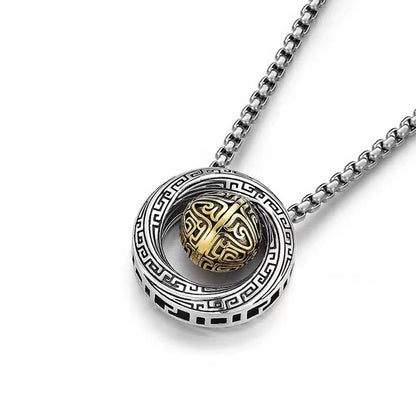 Collar con colgante de cobre con cuentas de la suerte de Mobius y piedras de Buda