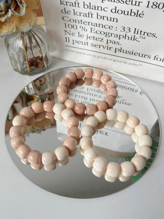 14mm Milk Strawberry Series Bodhi Bead Bracelet - Touch Bling