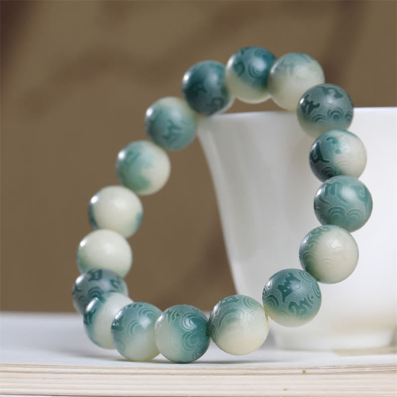 Buddha Stones Bodhi Seed Om Mani Padme Hum Engraved Keep Away Evil Spirits Bracelet - Touch Bling