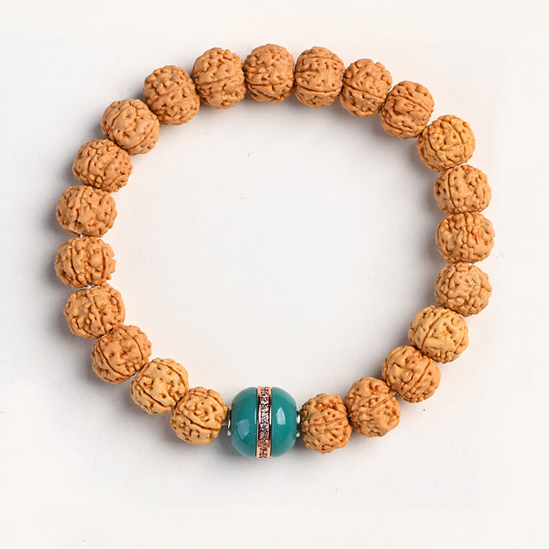 Buddha-Steine ​​Tibet Rudraksha Bodhi Samen Reichtum Glücksbringer Armband