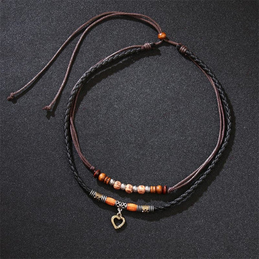 Pulsera con colgante y cuentas curativas con diseño de corazón de amor y piedras de Buda