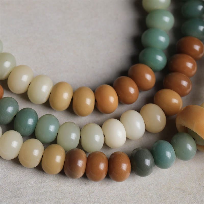 Pulsera de la paz grabada a mano con 108 cuentas de mala y semillas de Bodhi degradadas de Buda