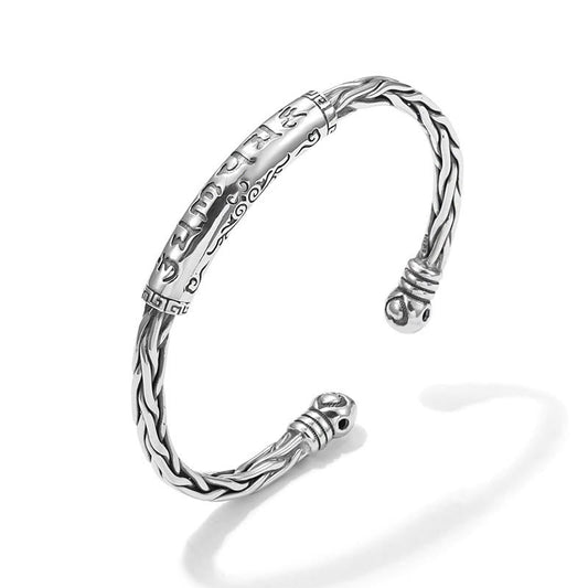 Brazalete con piedras de Buda del Tíbet, Om Mani Padme Hum, grabado, enfoque 
