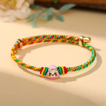 Buddha Steine ​​Bunte Seil Zongzi Muster Glück Handgemachte Kind Erwachsene Armband