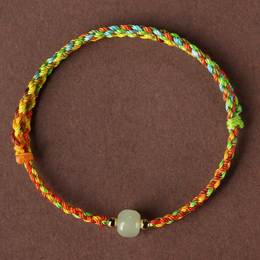 Pulsera de cuentas de jade de la suerte con piedras de Buda de colores 