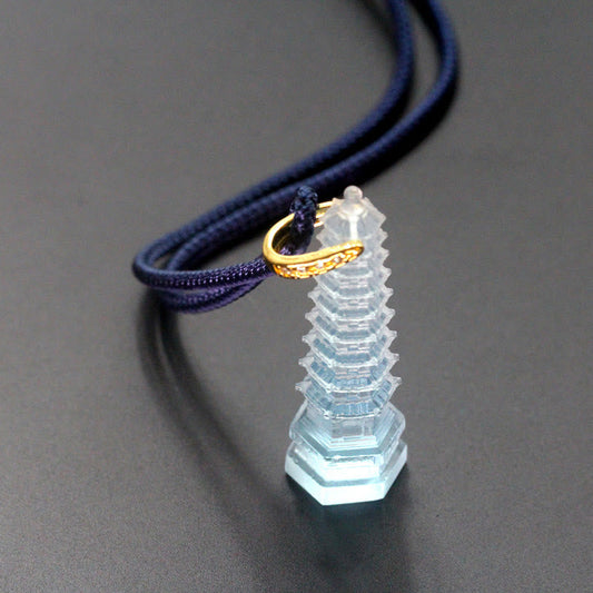 Collar de la sabiduría de la antigua pagoda Liuli con piedras de Buda 