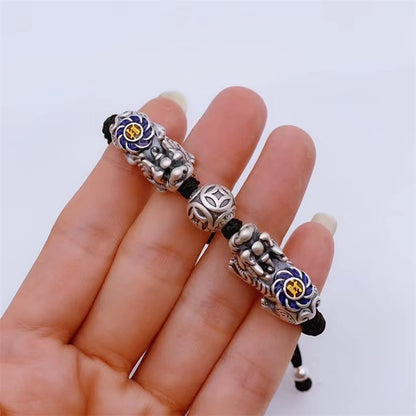 Pulsera Feng Shui con piedras de Buda y cinco monedas imperiales PiXiu para proteger la riqueza