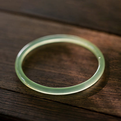 Pulsera brazalete de piedra de Buda con calcedonia verde natural, fuerza y ​​coraje