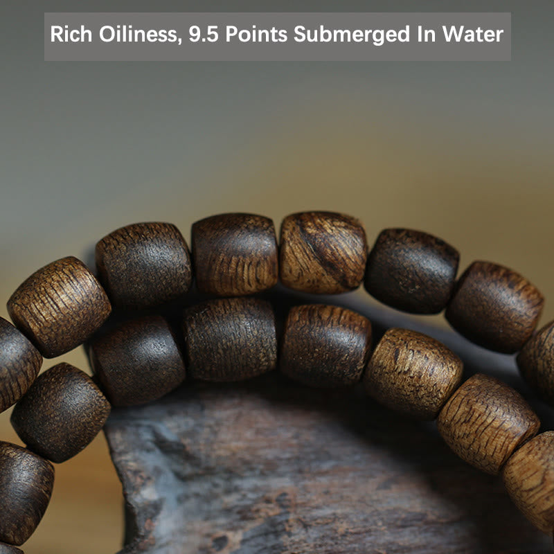 Buddha Stones 999 Gold Seltenes Tarakan-Adlerholz Tibetischer Alter Geistknochen Gleichgewicht Stärke Doppelwickelarmband