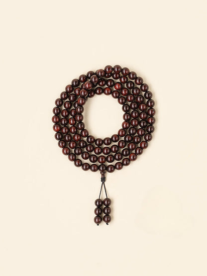 8 mm afrikanisches kleines Blatt, rotes Sandelholz, 108 Perlen, Mala