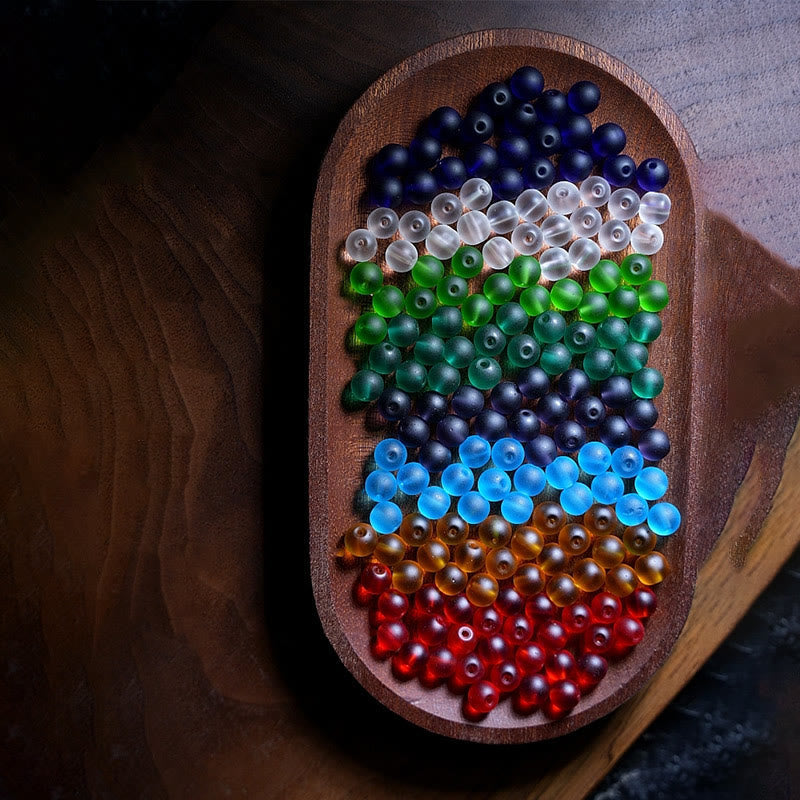 Pulsera tibetana con 108 cuentas de mala de Buda, cuentas de vidrio Liuli multicolores, zodíaco chino, nueve palacios, ocho diagramas