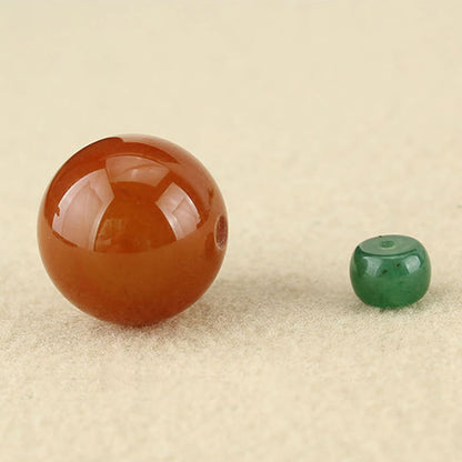 Collar con colgante de cuerda de cuero con cuentas de semillas de Bodhi verdes, ágata roja y aventurina verde, piedras de Buda 