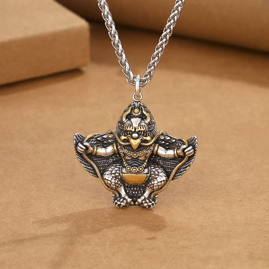 Buddha Steine ​​Tibet Garuda Vogel Kupfer Schutz Halskette Anhänger