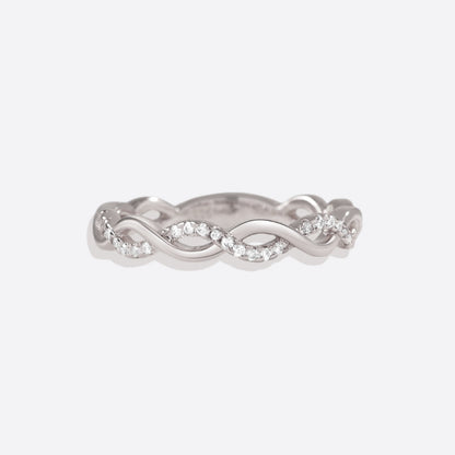 Zierlicher Pavé-Twist-Stapelring