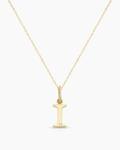 Diamond Vintage Alphabet Charm Necklace