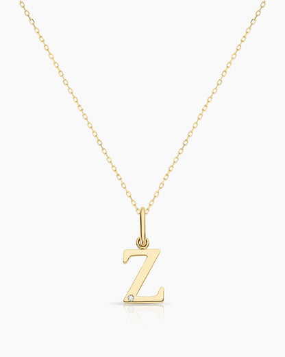 Diamond Vintage Alphabet Charm Necklace