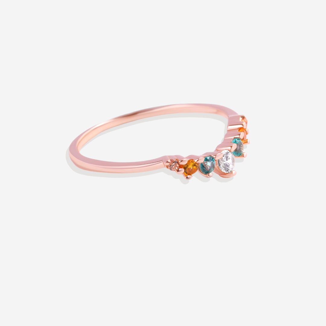 Arc Ombré Band - Topaz & Sapphire