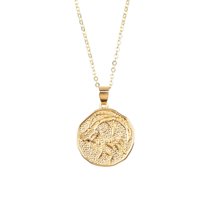 Astrological Sign Coin Pendant Necklace