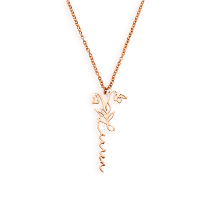 Birth Flower Name Necklace