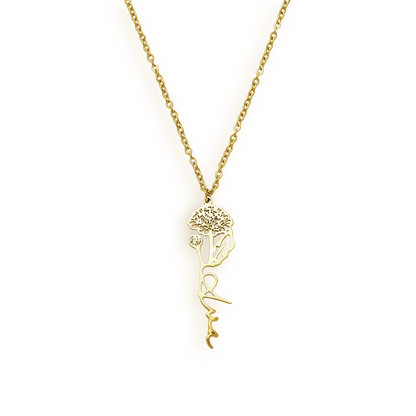 Birth Flower Name Necklace