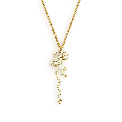 Birth Flower Name Necklace