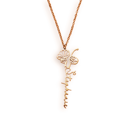 Birth Flower Name Necklace