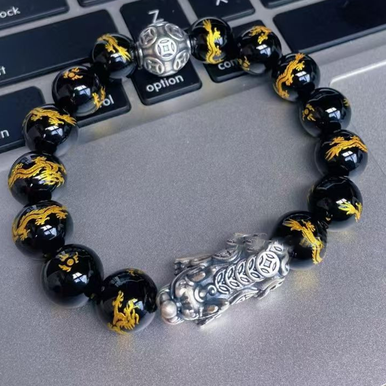 The Imperial Guardian Pixiu Obsidian Bracelet