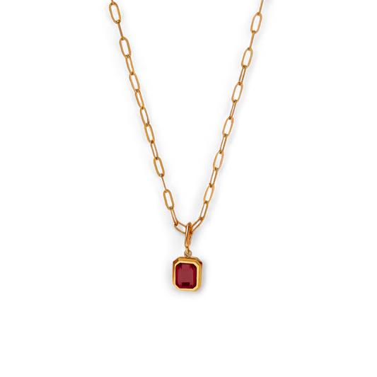 Baguette Birthstone Necklace