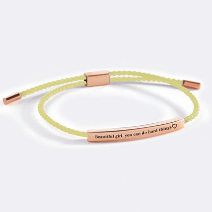Beautiful Girl You Can Do Hard Things Inspire Bracelet