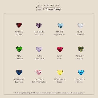 Tiny Heart Birthstone Ring