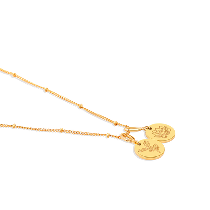 Birth Flower Charm Stacking Necklace