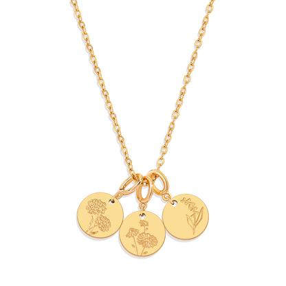 Birth Flower Charm Stacking Necklace
