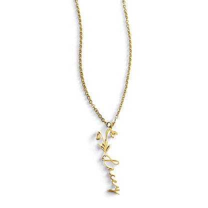 Birth Flower Name Necklace