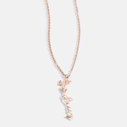 Birth Flower Name Necklace
