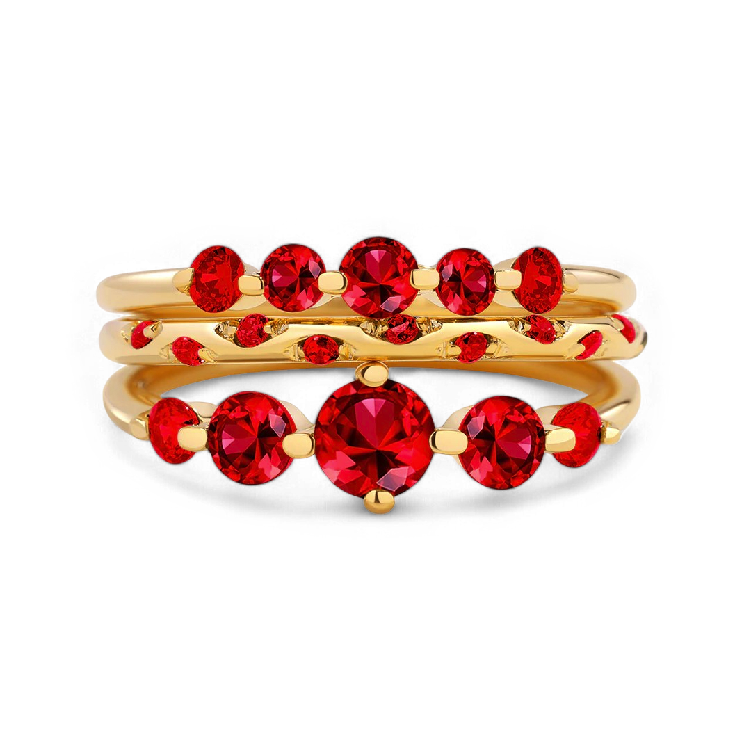 Birthstone Stacking Ring Set