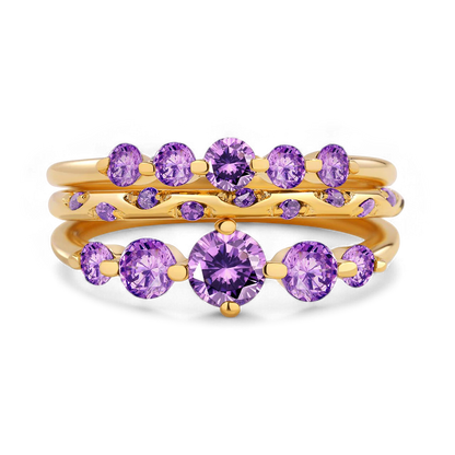 Birthstone Stacking Ring Set