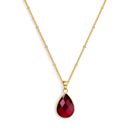Birthstone Drop Pendant Necklace