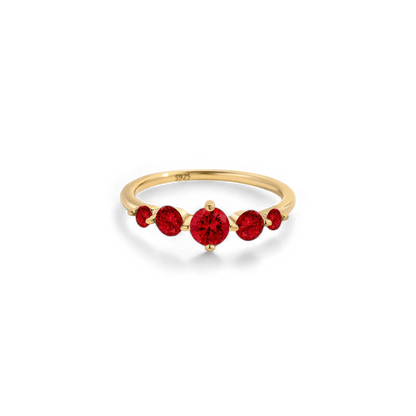 Five Stone Birthstone Statement Ring