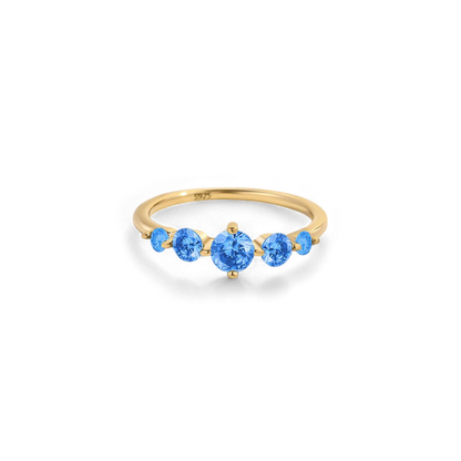 Five Stone Birthstone Statement Ring