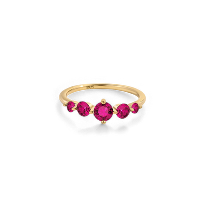Five Stone Birthstone Statement Ring