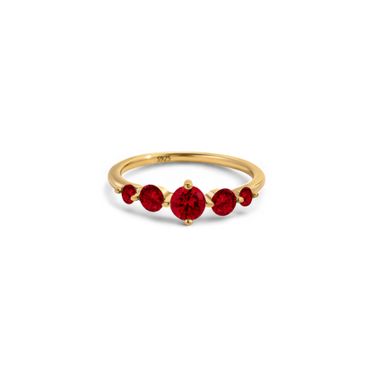 Five Stone Birthstone Statement Ring