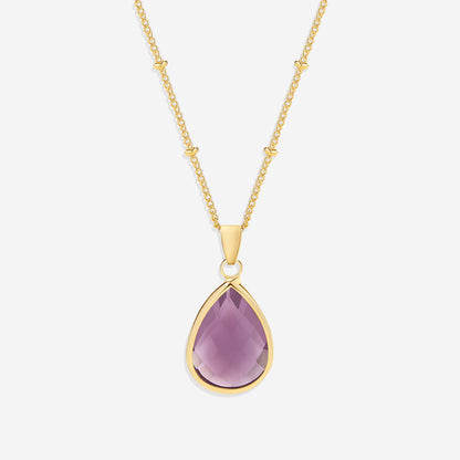 Birthstone Drop Pendant Necklace