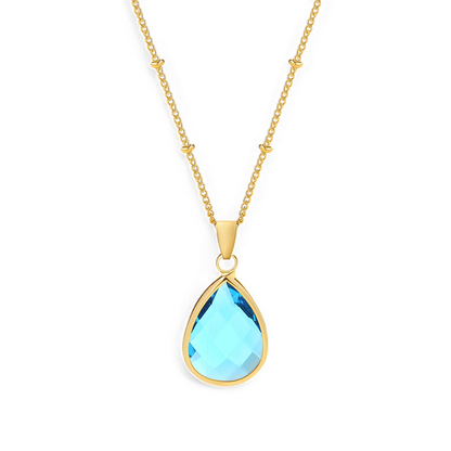 Birthstone Drop Pendant Necklace