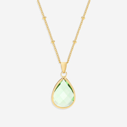 Birthstone Drop Pendant Necklace